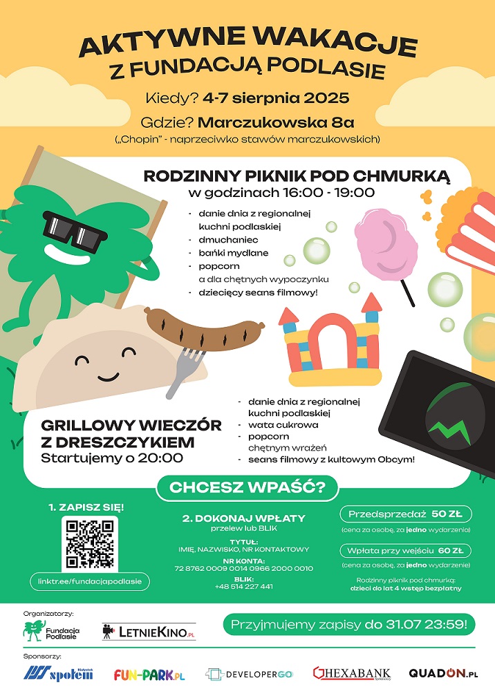 Grillowy wieczor z dreszczykiem Piknik rodzinny pod chmurka